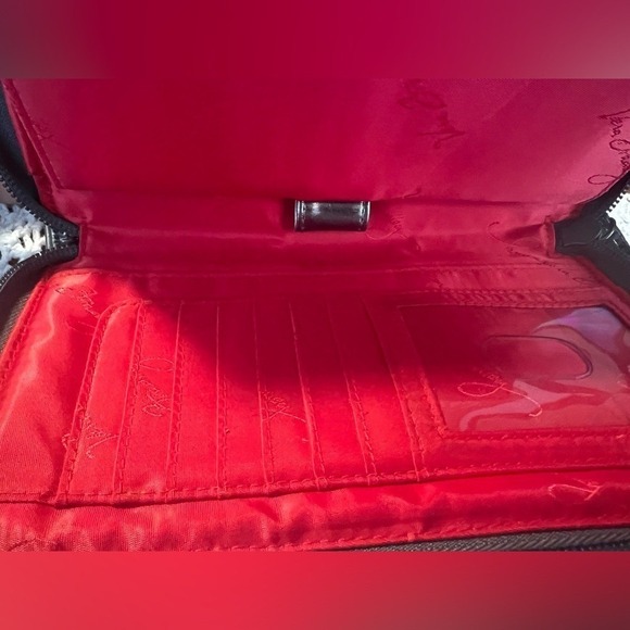 Vera Bradley BLOSSUM Black-Pink Floral Wristlet Wallet Zip-Around Vinyl - Picture 10 of 12